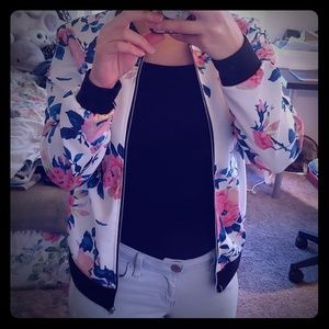 Floral bomber jacket